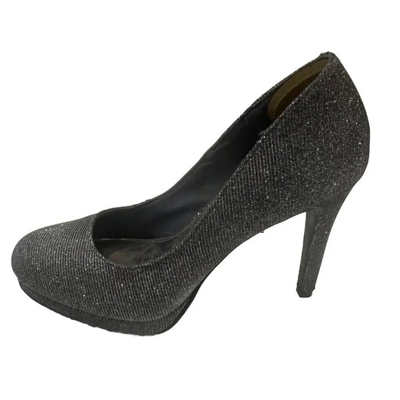 Fioni Night Women’s Heels Size 9.5 Silver Sparkly Evening Pumps Wedding Formal - Picture 1 of 9